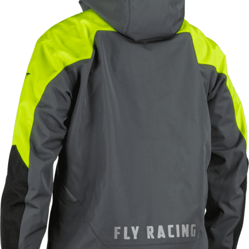 fly racing carbon jacket black grey hivis back