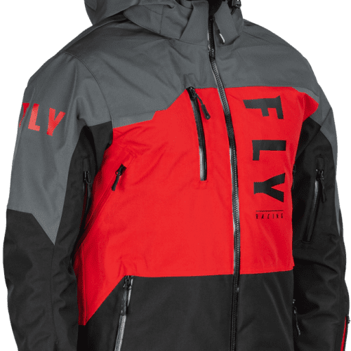 fly racing carbon jacket black grey red