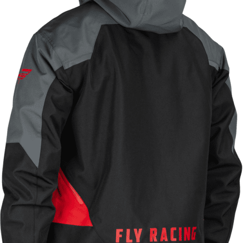 fly racing carbon jacket black grey red back